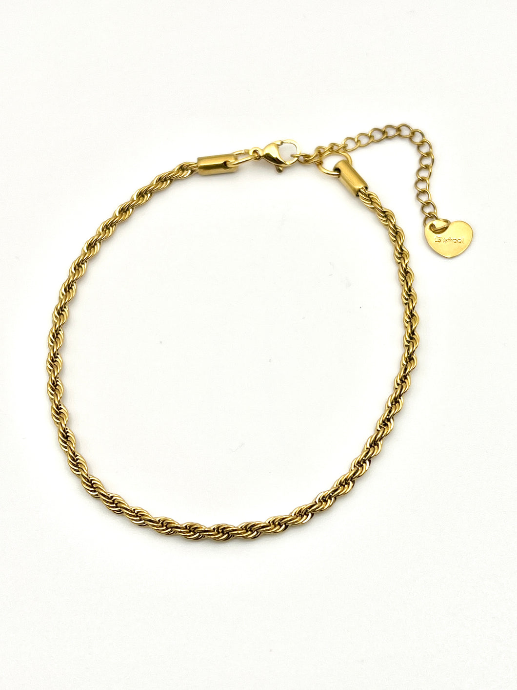 Gold Rope Chain Stainless Steel Anklet