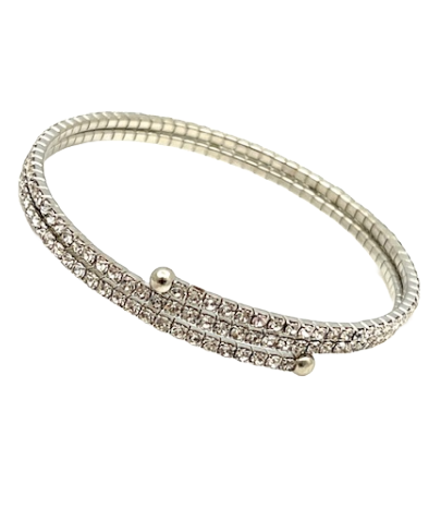 Silver and Crystal Wrap Bracelet