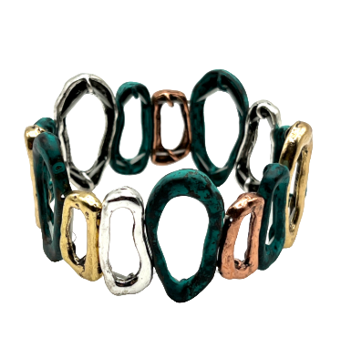 Mixed Shapes Design 27 Patina Stretch Bracelet