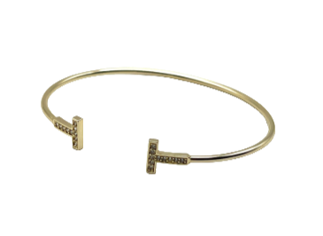 24/7 Wear Gold Wire with Crystal T End Caps - Stainless Steel