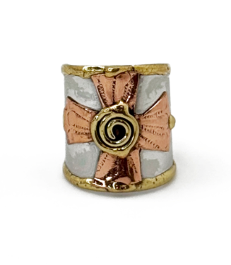 Spiral Cross Metal Adjustable Artisan Ring
