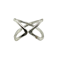 Criss Cross Wrap - Silver Plated Adjustable Ring