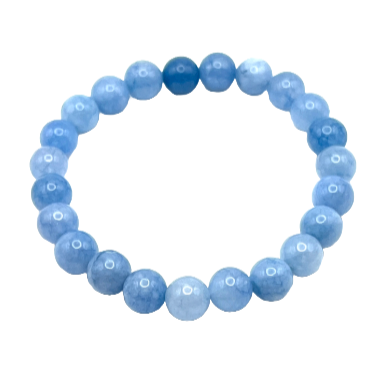 Blue Aquamarine Stone Bracelet 6, 8 and 10mm Bead Size