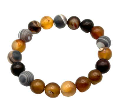 Brown Agate Stone Bracelet 6, 8 and 10mm Bead Size
