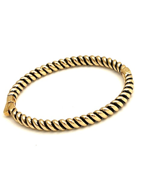 24/7 Wear Gold Rope Stainless Steel Bangle with Clasp