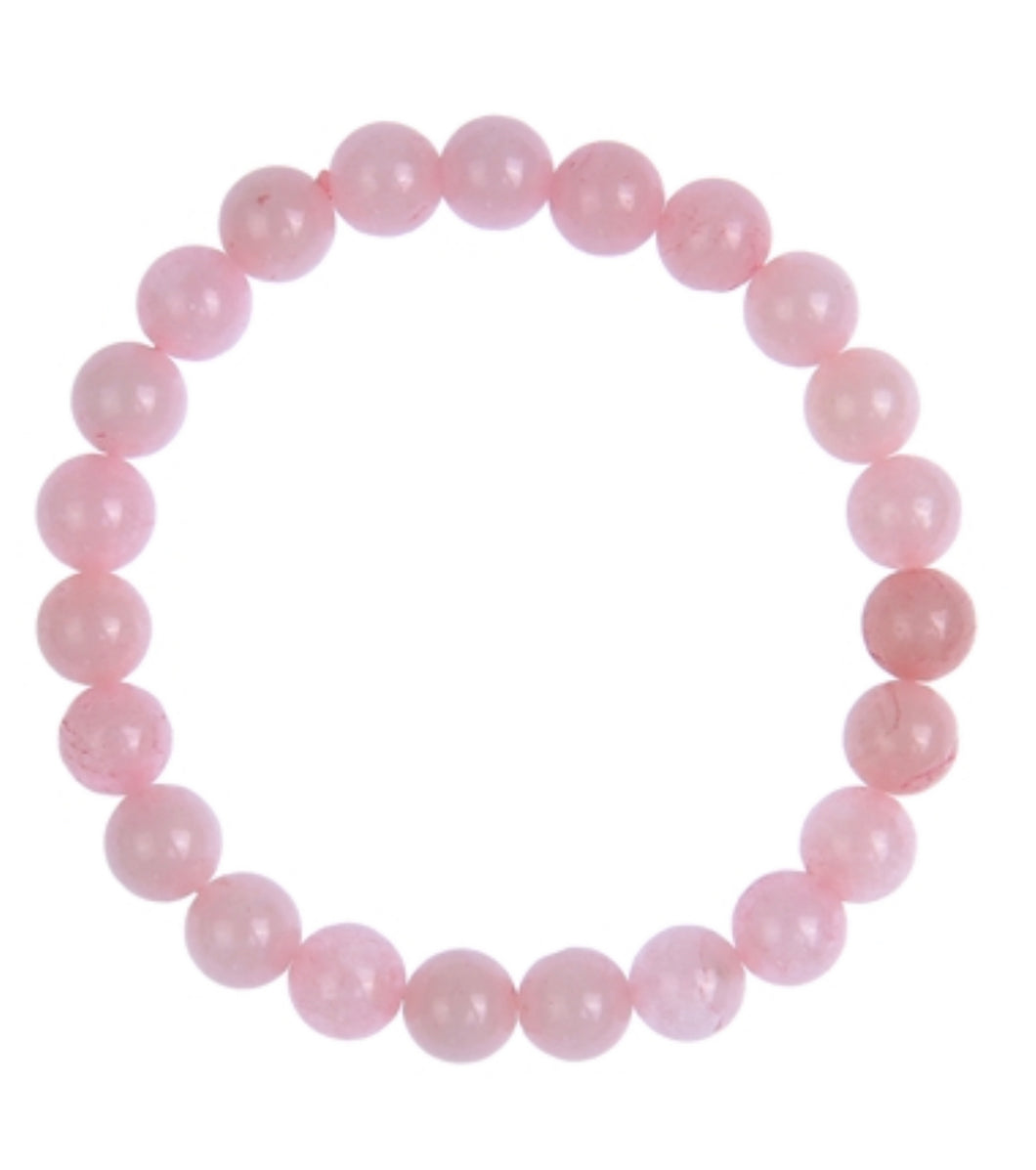Rose Quartz Stone Bracelet 6, 8 and 10mm Bead Size