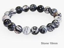 Grey Jasper Genuine Stone Bracelet 6, 8 and 10mm Bead Size