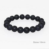 Matte Black Stone Bracelet 6, 8mm and 10mm Bead Size