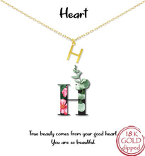 H for Heart - Initial Charm Necklace in Silver or Gold