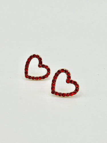 Crystal or Pearl Pave Heart Earrings - 4 Styles