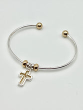 Two Tone Mustard Seed Cross Charm Jewelry Collection