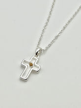 Two Tone Mustard Seed Cross Charm Jewelry Collection