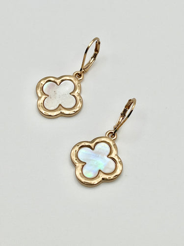 Mother of Pearl Clover Earrings