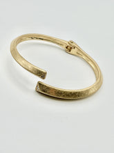 Matte Asymmetrical Wrap Hinge Bracelet with Crystals in Silver and Gold