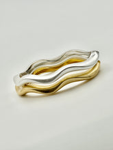 Wavy Hinge Bracelet in Silver and Gold
