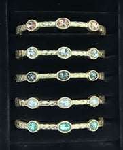 24/7 Wear Vintage Gold Bangle with Inlaid Crystals or Pearls - 5 Colors