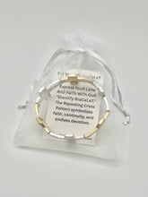 Two Tone Hammered Cross Stretch Eternity Bracelet with gift packaging