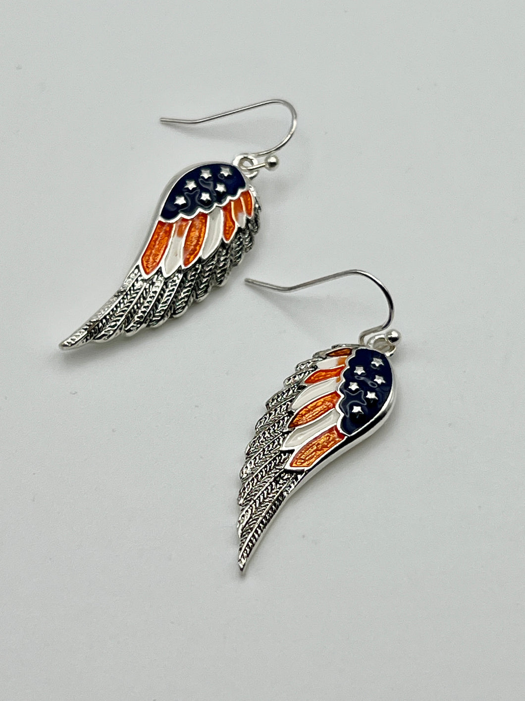 USA Angel Wing Earrings Red White and Blue