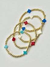 Color Cross Charm Stainless Steel Ball Bead Stretch Beaded Bracelet - Gold with 4 Colors
