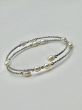 Freshwater Pearl Wrap Bracelet with Gold or Silver Rope Wire