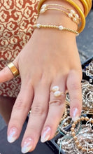 Freshwater Pearl and Rope Cable Gold or Silver Ring - Adjustable