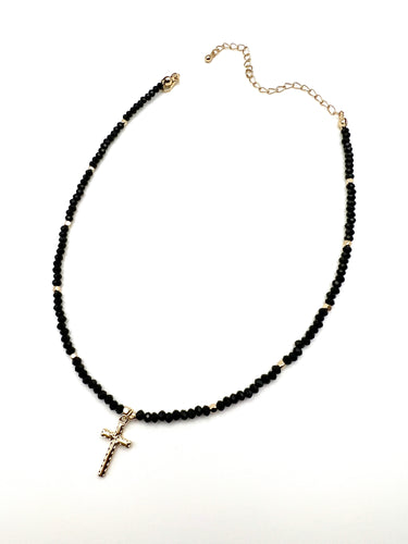 Cross Pendant Seed Bead Necklace with 3 Colors