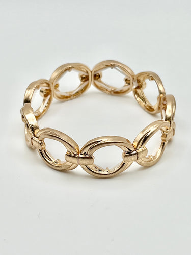 Linked Circles design Gold Stretch Designer Bracelet