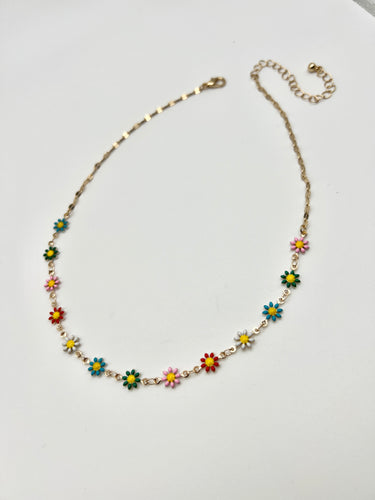 Flower Enamel and Metal Bead 17