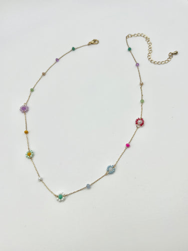 Pastel Beaded Flower and Cable Chain 15