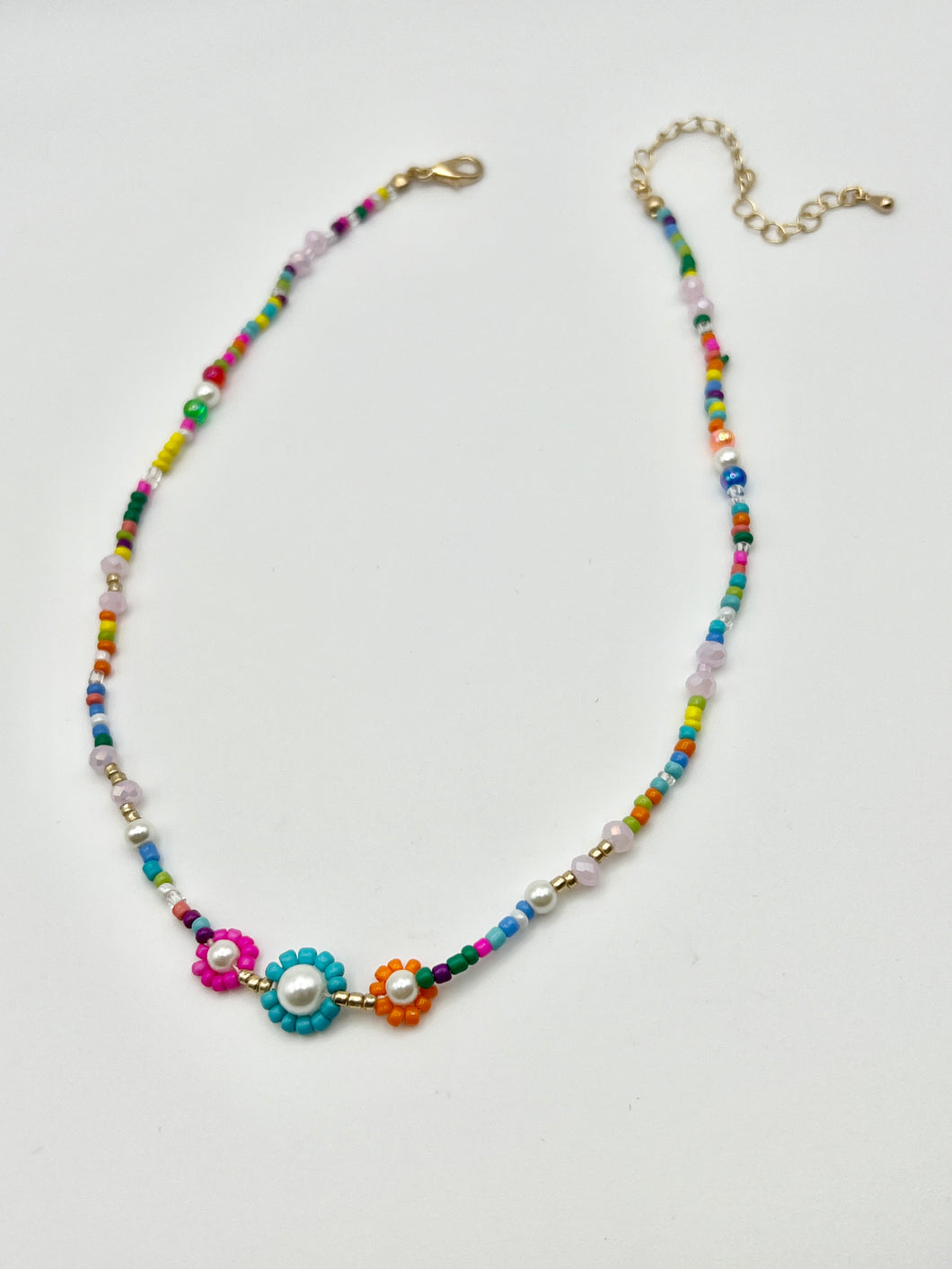 Multicolor Beaded Flower and Pearl 15