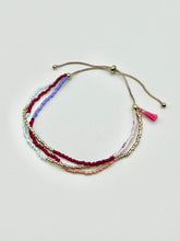 Multicolor Seed Beads and Tassel Adjustable Bracelet - 4 Color Combinations