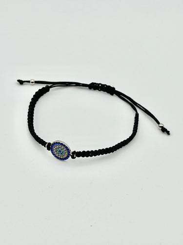 Braided Cord Evil Eye Protection Adjustable Bracelet - 2 Colors