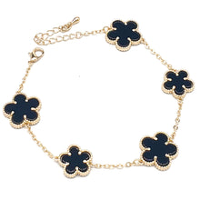 24/7 Wear 5 Flower Stainless Steel Link Chain with Clasp Bracelet - 10 Colors