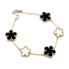24/7 Wear 5 Flower Stainless Steel Link Chain with Clasp Bracelet - 10 Colors