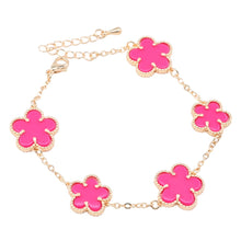 24/7 Wear 5 Flower Stainless Steel Link Chain with Clasp Bracelet - 10 Colors