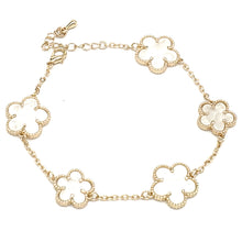 24/7 Wear 5 Flower Stainless Steel Link Chain with Clasp Bracelet - 10 Colors