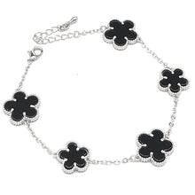 24/7 Wear 5 Flower Stainless Steel Link Chain with Clasp Bracelet - 10 Colors