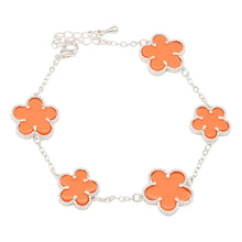 24/7 Wear 5 Flower Stainless Steel Link Chain with Clasp Bracelet - 10 Colors