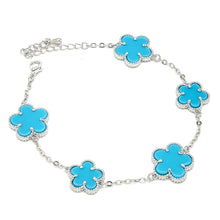 24/7 Wear 5 Flower Stainless Steel Link Chain with Clasp Bracelet - 10 Colors
