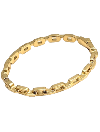 24/7 Wear Gold Chain Link Bangle with Clasp