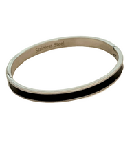 24/7 Wear Stainless Steel Gold or Silver Bangle with Clasp - 4 Colors