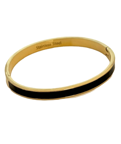 24/7 Wear Stainless Steel Gold or Silver Bangle with Clasp - 4 Colors