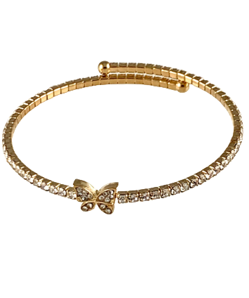 Gold Wrap Butterfly Bracelet with Crystals