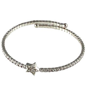 Silver Wrap Star Bracelet with Crystals