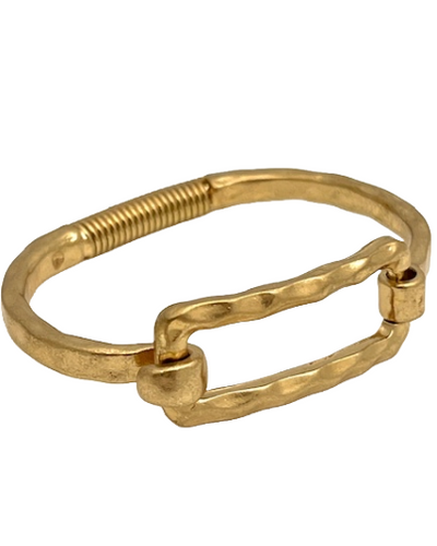 Gold Hinge Bracelet - Rectangle