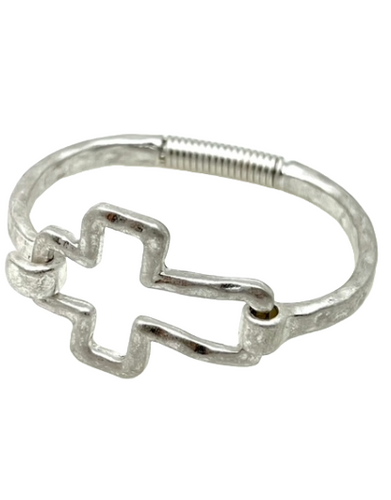 Silver Cross Hinge Bracelet