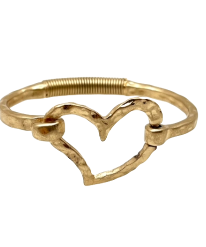 Gold Heart Hinge Bracelet