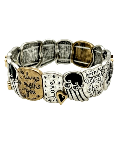 Guardian Angel Multi Metal Stretch Inspirational bracelet