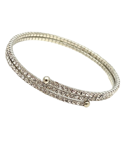 Silver Wrap Bracelet with Crystals