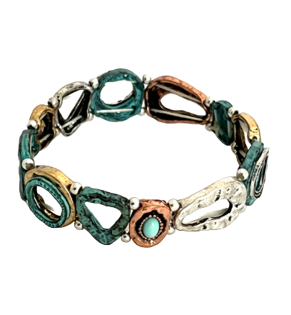 Mixed Shapes Design 5 Patina Stretch Bracelet